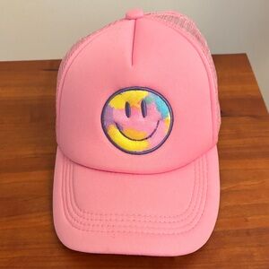 Cheerful Pink Kids Hat with Smiley Face